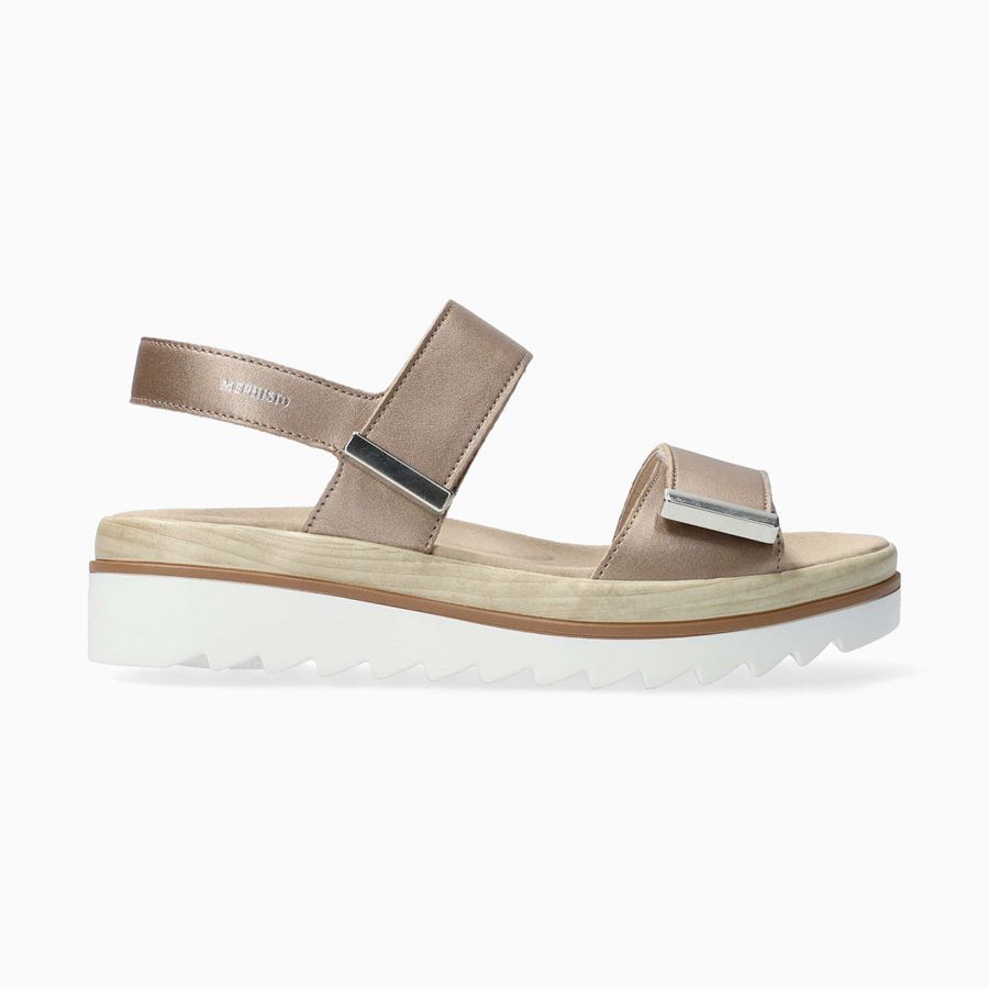 Mephisto DOMINICA Metallic Læder Sko 5834916-ZT - Platform Sandaler Dame Gull